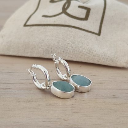 Aros Be Argolla con Aguamarina *a pedido* - Imagen 3