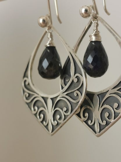 Aros Art Nouveau con Zafiros *a pedido*