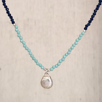 Pulsera Calcedonia, Cristal Azul y dije Marino - Imagen 2