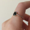 Anillo solitario Circon negro